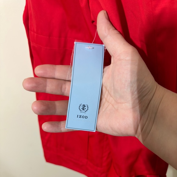 IZOD || Woman’s Red Trench coat size Large - Picture 6 of 10